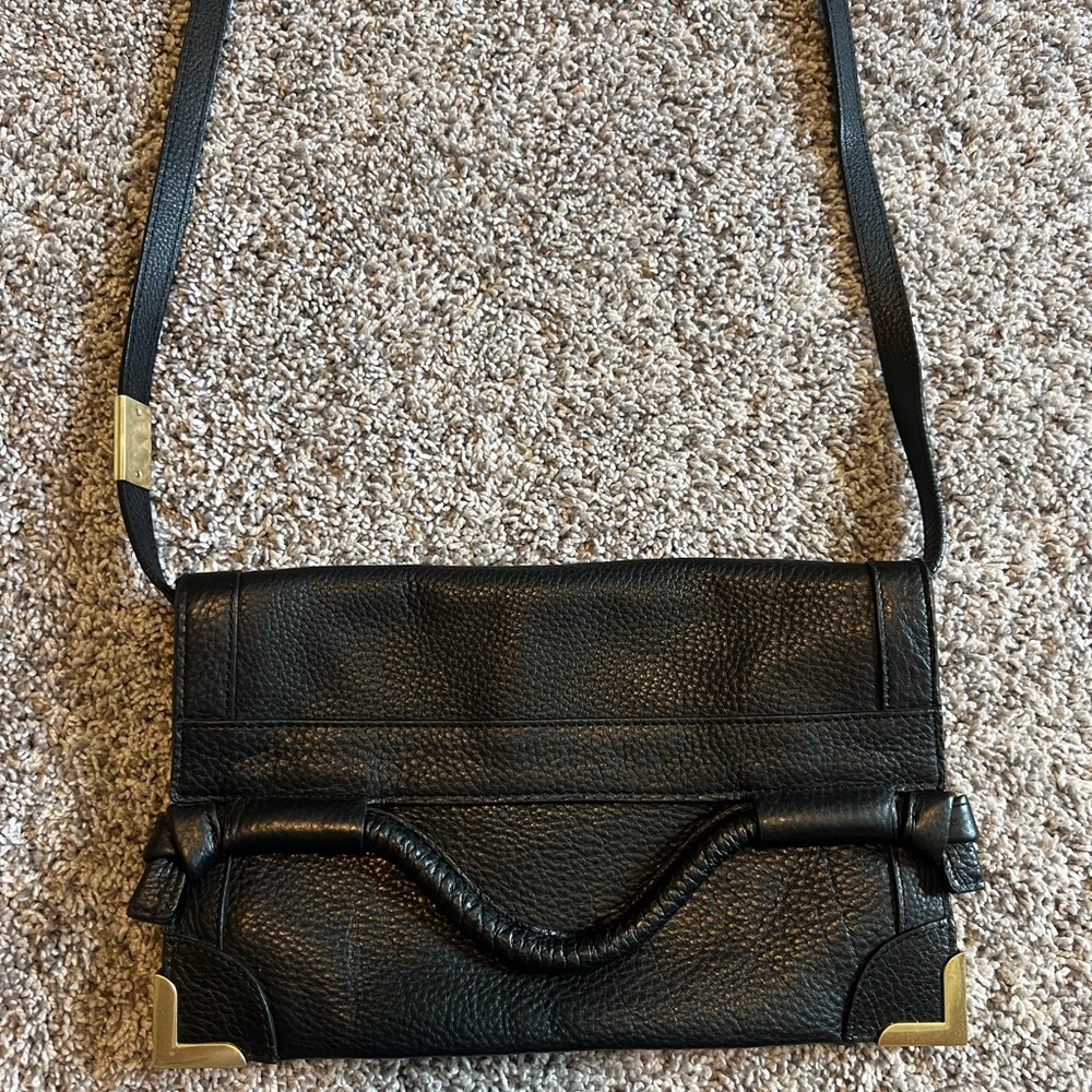 Foley + Corinna Black Leather Shoulder Bag